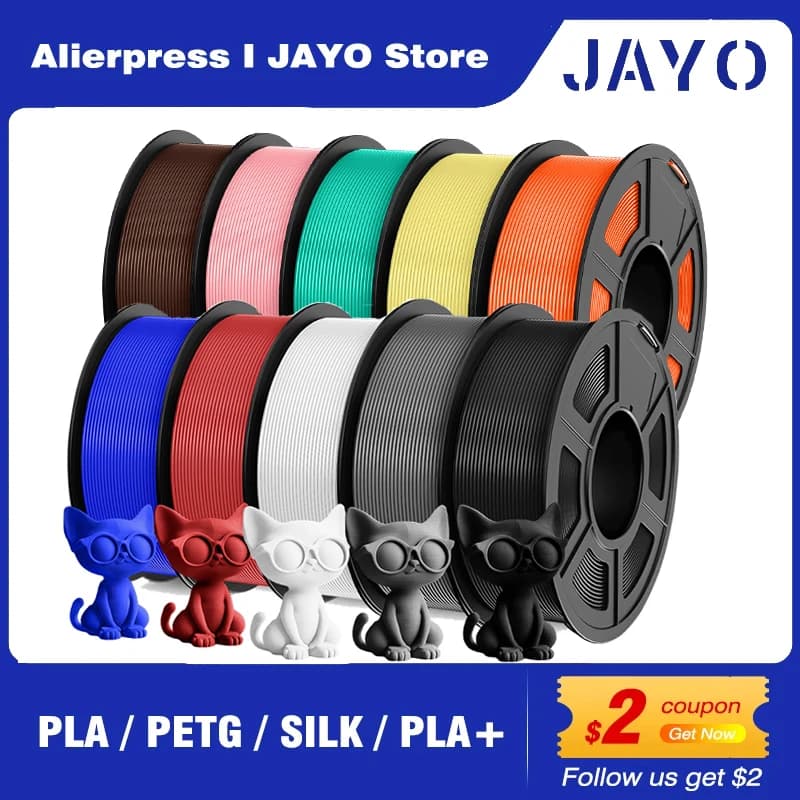 3D JAYO PLA/PETG/HS-PLA/seta 5 rolls/10 rolls 175 mm without smooth design plus optional 3D printing