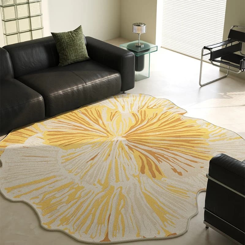 Irregular Shape Rugs for Bedroom French Style Living Room Decoration Carpet Fluffy Soft Lounge Floor Mat Thick Plush Bedside Rug