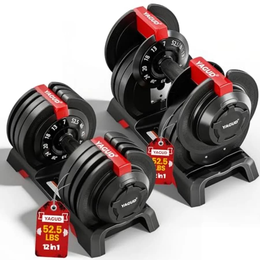 Set di manubri regolabili (2 pezzi) da 24 kg in acciaio nero con sistema di blocco di sicurezza a rotazione manuale e impugnatura antiscivolo testurizzata salvaspazio