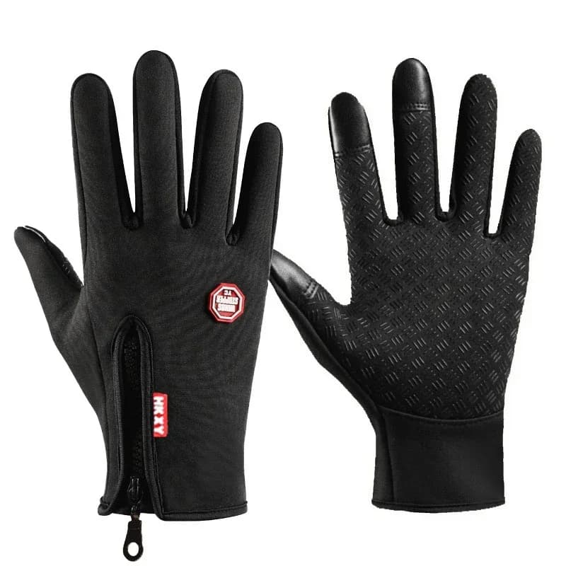 Guanti Sportivi e da Ciclismo Termici, Antiscivolo, Impermeabili, Compatibili con Touchscreen, Antivento