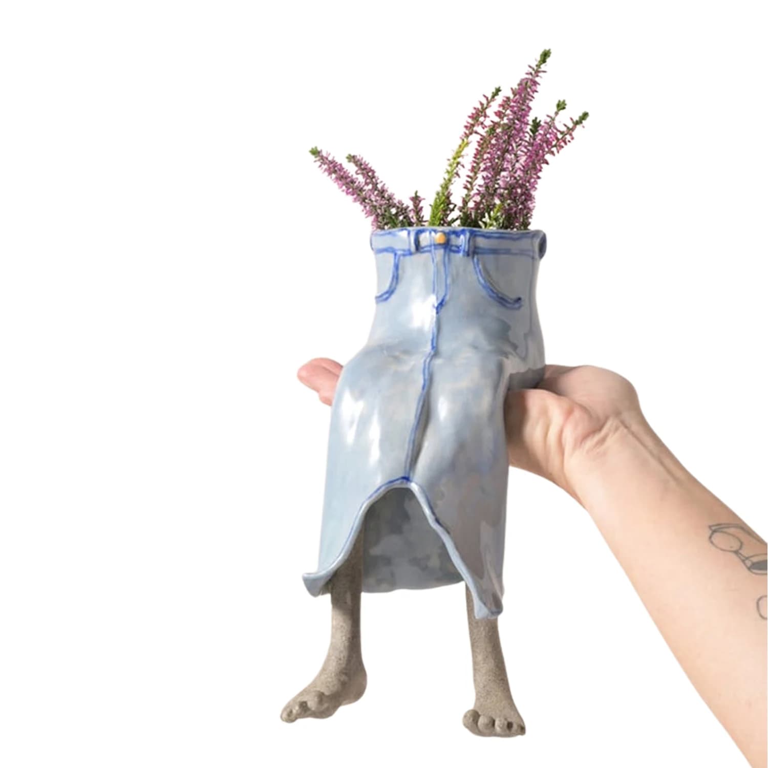 Vaso per piante a forma di gamba pendente, 1 pezzo, vaso creativo in ceramica a forma di abito, per piante grasse e mini piante, ornamento da tavolo