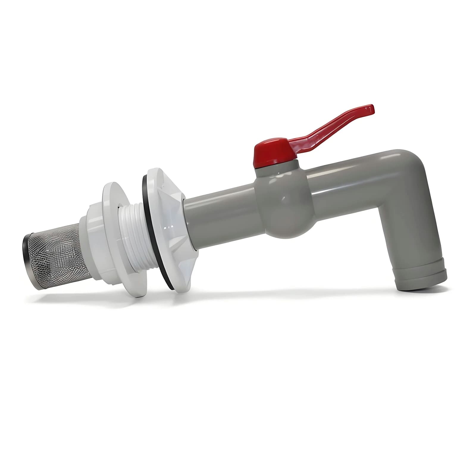 Rubinetto estensibile per irrigazione giardino, filtro a rete, base serbatoio acqua, set flangia passante BSP G1'' foratura 42mm/1.65in