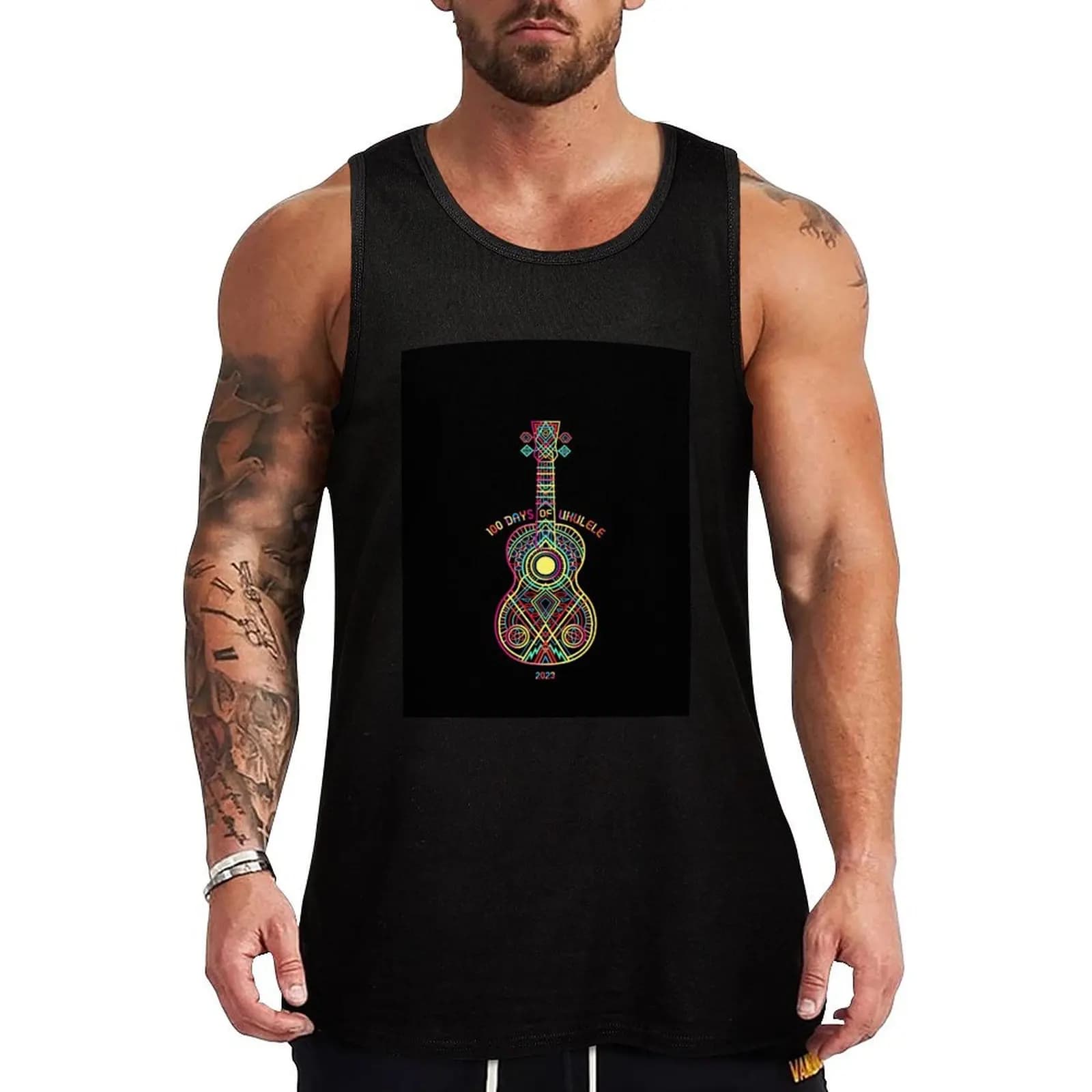 2023 String Theory 2: Sunshine (consigliato: stampa su sfondo scuro) - 100 Days of Ukulele Tank Top Classic Fit Undershirt Everyday Wear