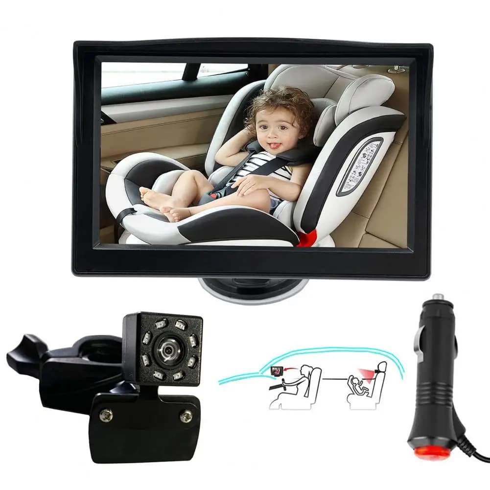 Visione notturna Monitor per auto ad alta risoluzione Baby Rotazione a 360 gradi Telecamera per retromarcia per auto per auto