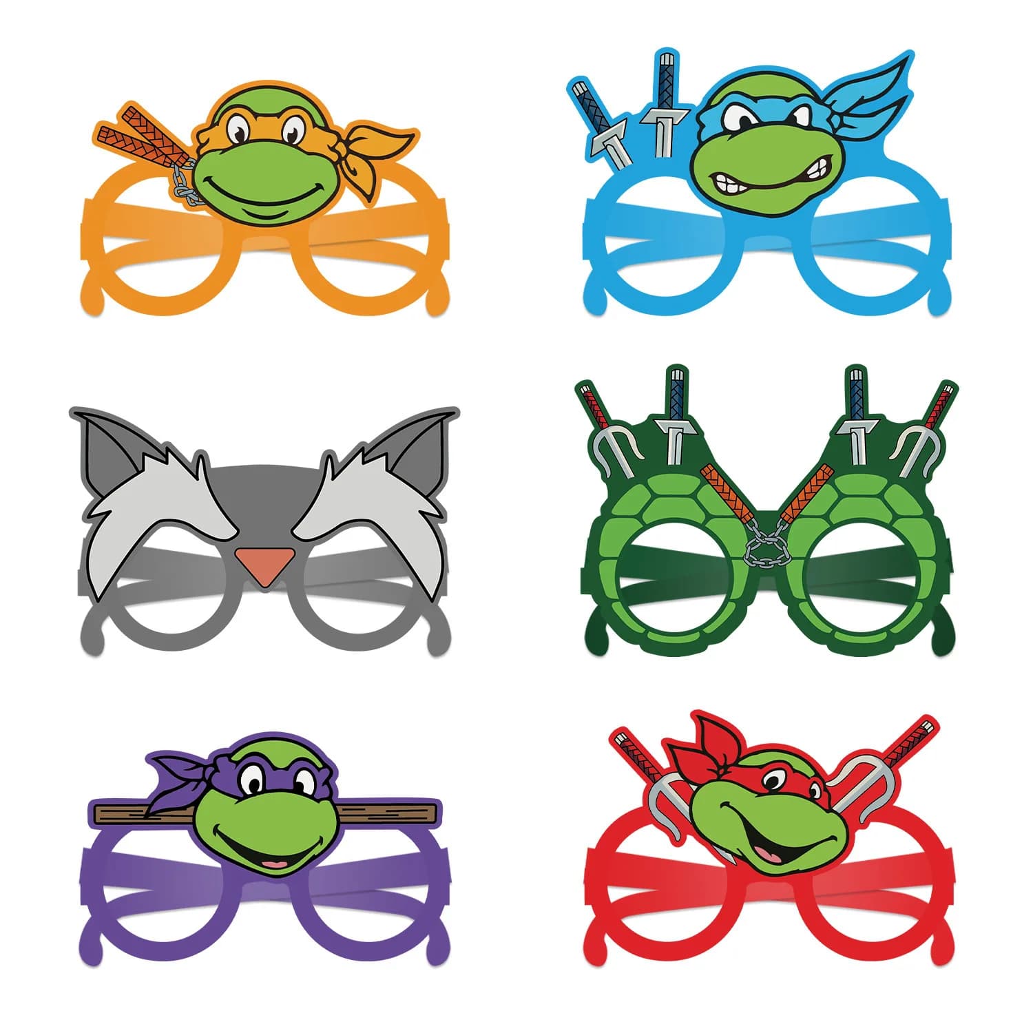 Tartaruga Ninja Cartoon Anime Festa di compleanno a tema Occhiali di carta Maschera Puntelli per foto Vestire Forniture per decorazioni per feste per bambini