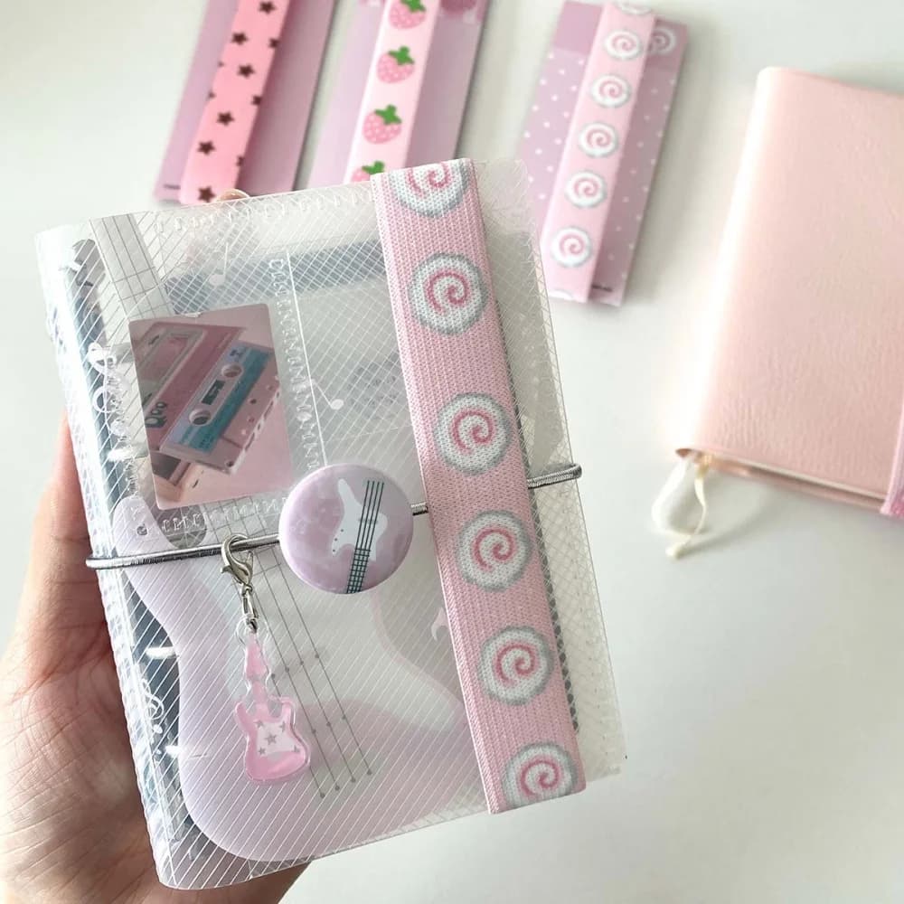 1 cinturino elastico pratico e creativo per agenda A7 a fogli mobili M5, graziosi cinturini decorativi a forma di stella per scrapbooking alla moda