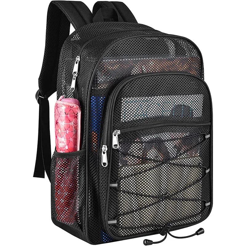 Zaino da spiaggia estivo in rete 1 pz scava fuori comoda tracolla borsa da fitness zaini da nuoto per pendolari resistenti all'usura