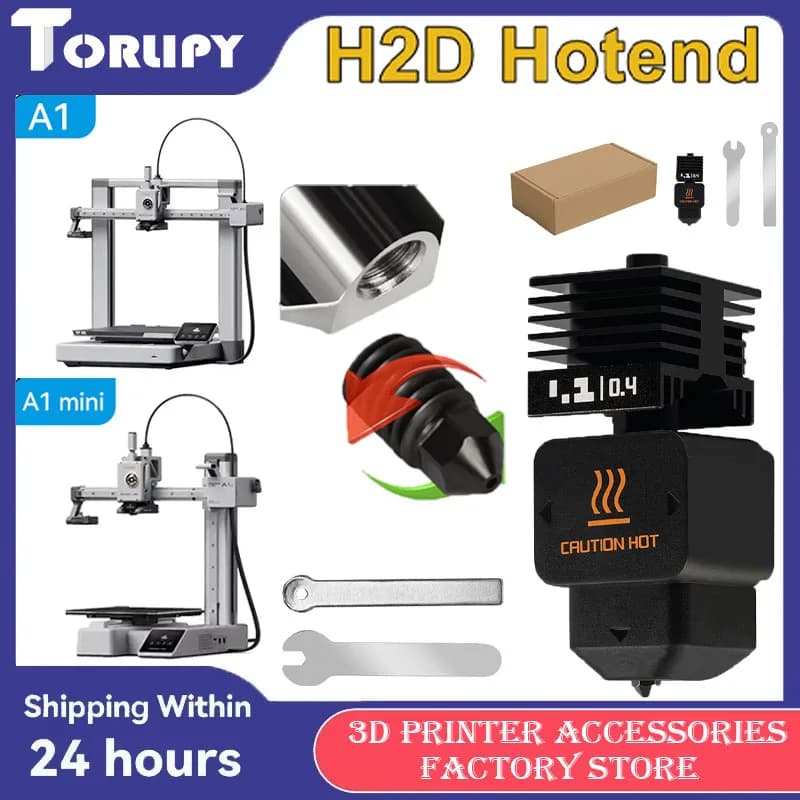 For Bambu Lab H2D Hot End For H2D Hotend Kit 0.2/0.4/0.6/0.8mm Ugello Compatible with A1 and A1Mini Model For 3D Printer Accessories
