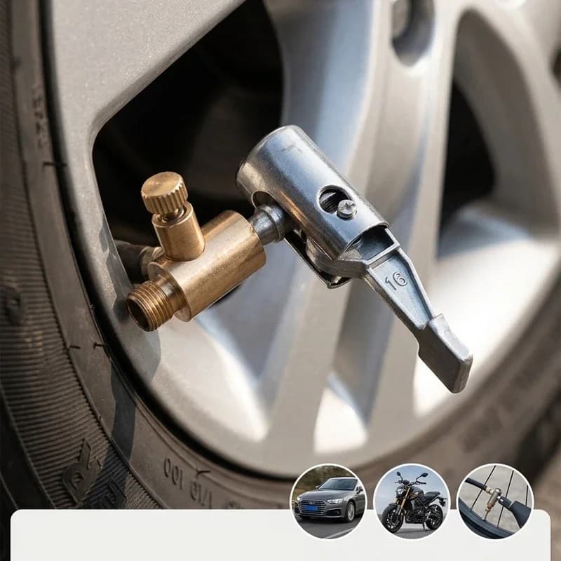 Adattatore per Gonfiaggio Rapido con Filettatura Americana, Connettore Portatile per Pompa Pneumatici Auto, Ricambi per Riparazione Automobilistica