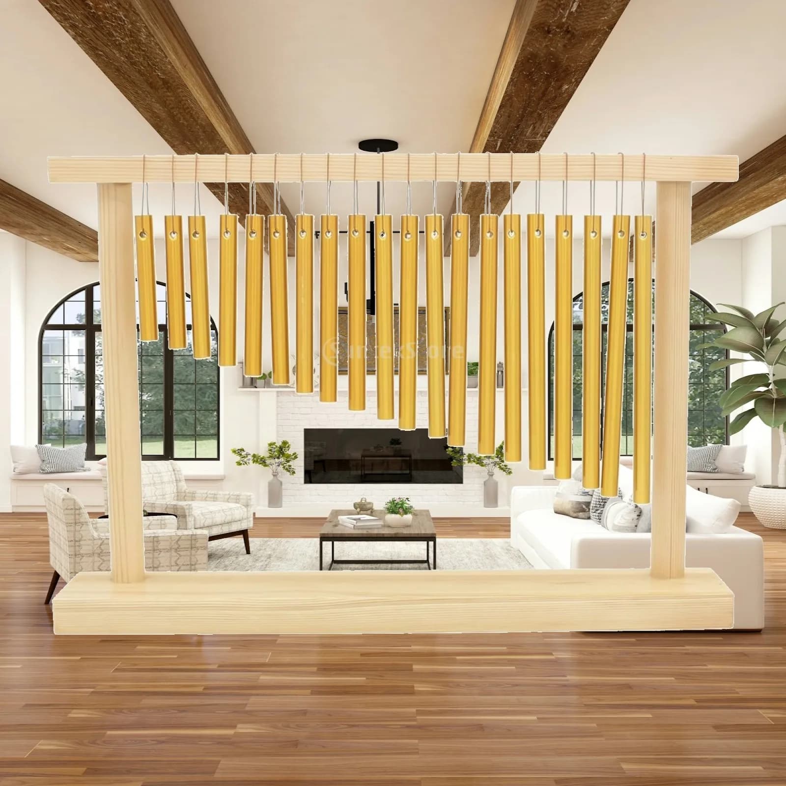 Wooden Base Orff Music Bell Chime Wind Chimes Bells for Live Shows Rehearsal and Creative Art