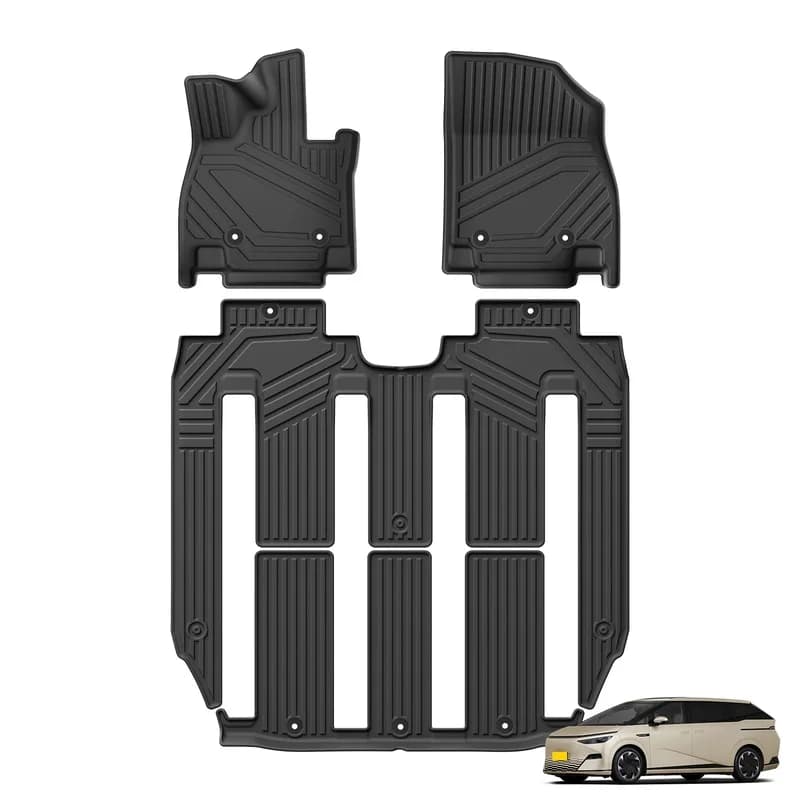 Use for Xpeng X9 2026 7Seat Car All Weather Floor Mats Cargo Liner Trunk Pad TPE Interior Accessories Black X9 mat