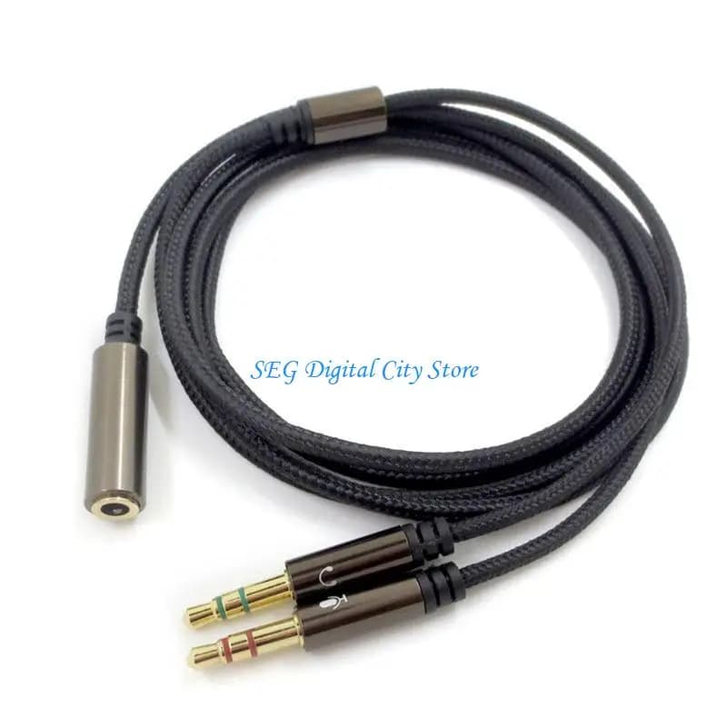 U75B 2 in 1 Gaming Headset Extend Wire Universal Compatible Plug for -hyperX