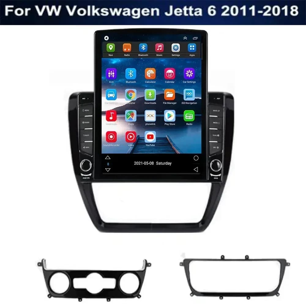 2025 9.7 "Android 14 For VW Volkswagen Jetta 6 2011-2038 Tesla Type Auto Radio Multimedia Video Player GPS Navigation RDS