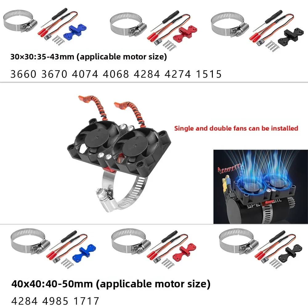 3660 3670 4074 4068 4284 4274 1515 4284 4985 1717 Ventola di raffreddamento del dissipatore di calore del motore per 1/5 1/6 1/8 1/10 RC Car