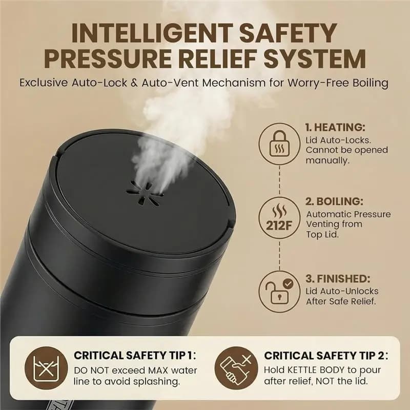 CKFAM-Portable Electric Kettle( 110V) ,Travel Tea Kettle, 304 Stainless Steel Premium Liner 4-Speed Temperature Adjustment