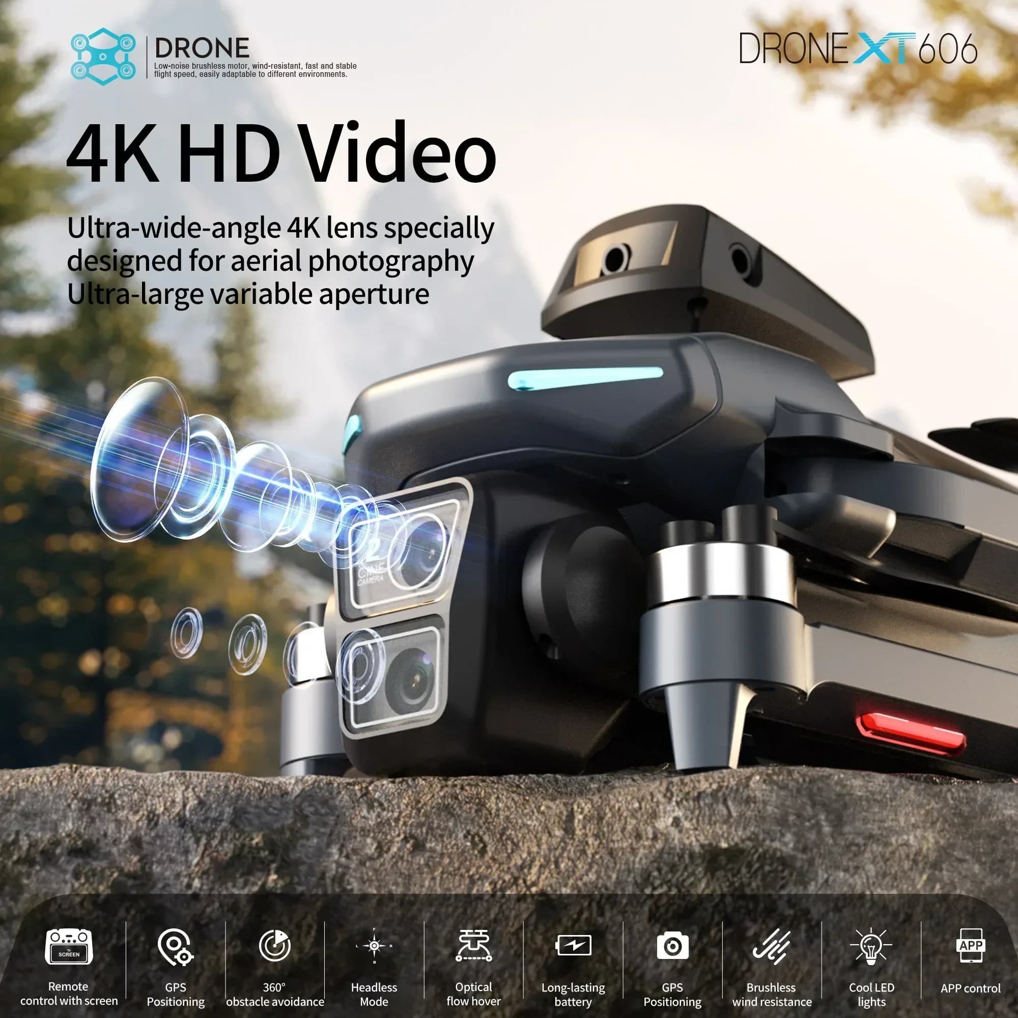 Lenovo XT606 MAX GPS Drone 4k Professional 8K HD Camera FPV Wish Screen Drone 360° Obstacle Avoidance Quadcopter Toys Drone