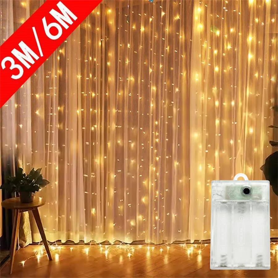 Luci a Batteria per Decorazioni Nuziali, Ghirlande Luminose per Casa, Tende Luminose a LED con 8 Modalità, Luci Fatate per Camera da Letto