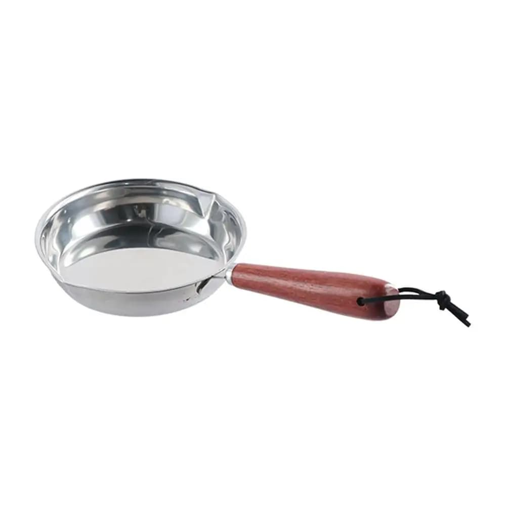 Padella Professionale Antiaderente in Acciaio Inox 304 con Fondo Piatto, Manico in Legno, Adatta al Forno, 12/16cm, per Omelette, da Chef