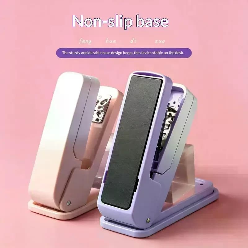 360 Degree Rotatable Stapler With Gradient Color Comfortable Grip Perfect For School Office Students Daily Document Binding