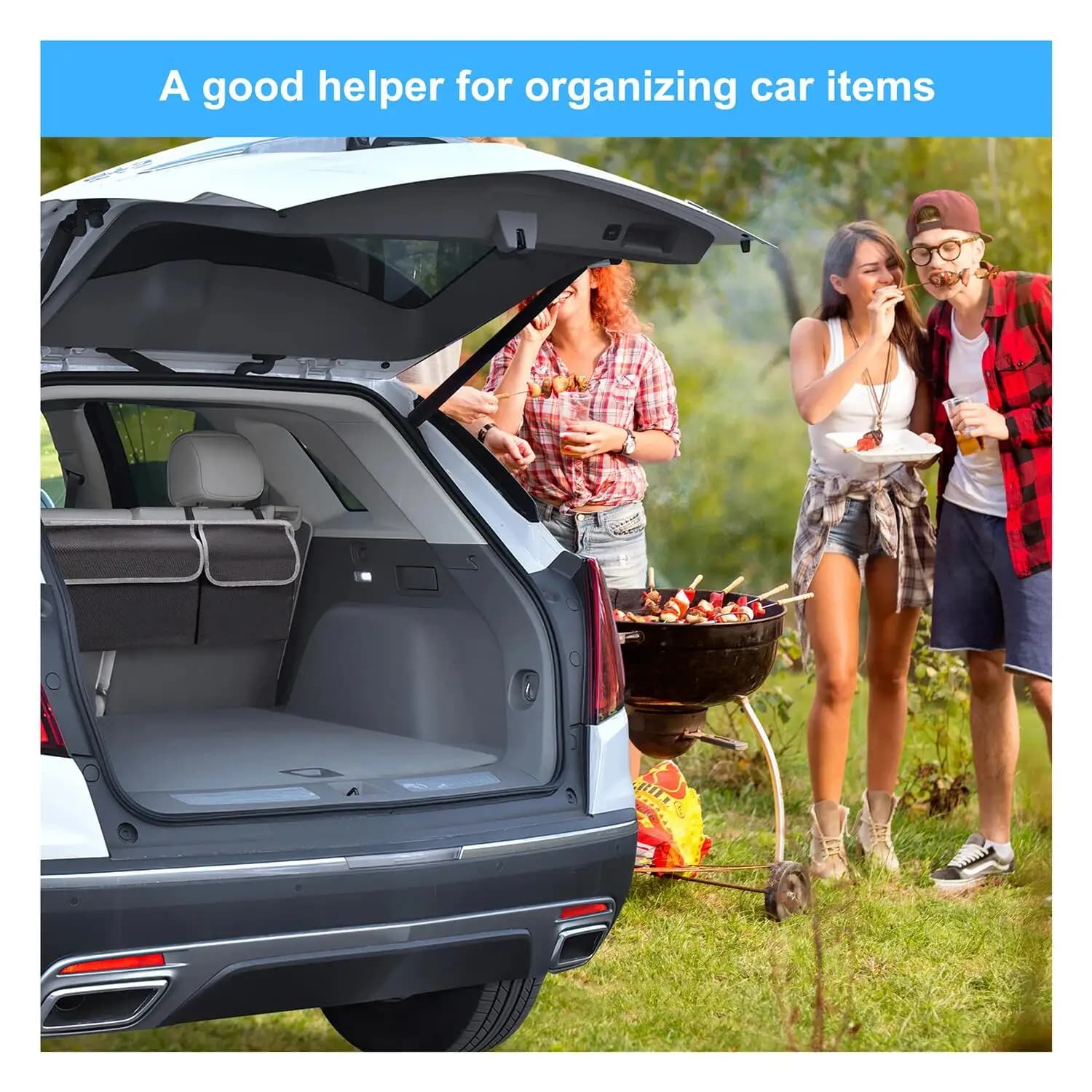 Organizzatore per bagagliaio per auto ad alta capacità Borsa portaoggetti per sedile posteriore Oxford Organizzatori multiuso per sedile posteriore per interni di automobili