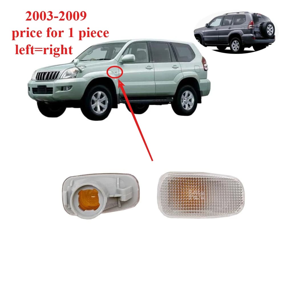 Lampada laterale da 1 pezzo per Land Cruiser Prado 120 LC120 2003-2009 Indicatori di direzione laterali per Lexus GX470 Lampade di posizione Lampade parafango