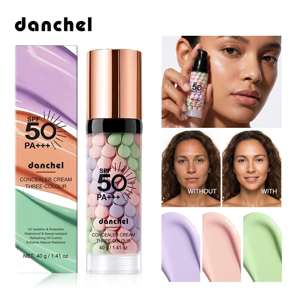 Primer 3-in-1 SPF 50, Crema Correttiva e Isolante, Controllo Oleosità, Idratante, Base Trucco Viso, Sfumante Pori, Uniformante Tono della Pelle, Illuminante