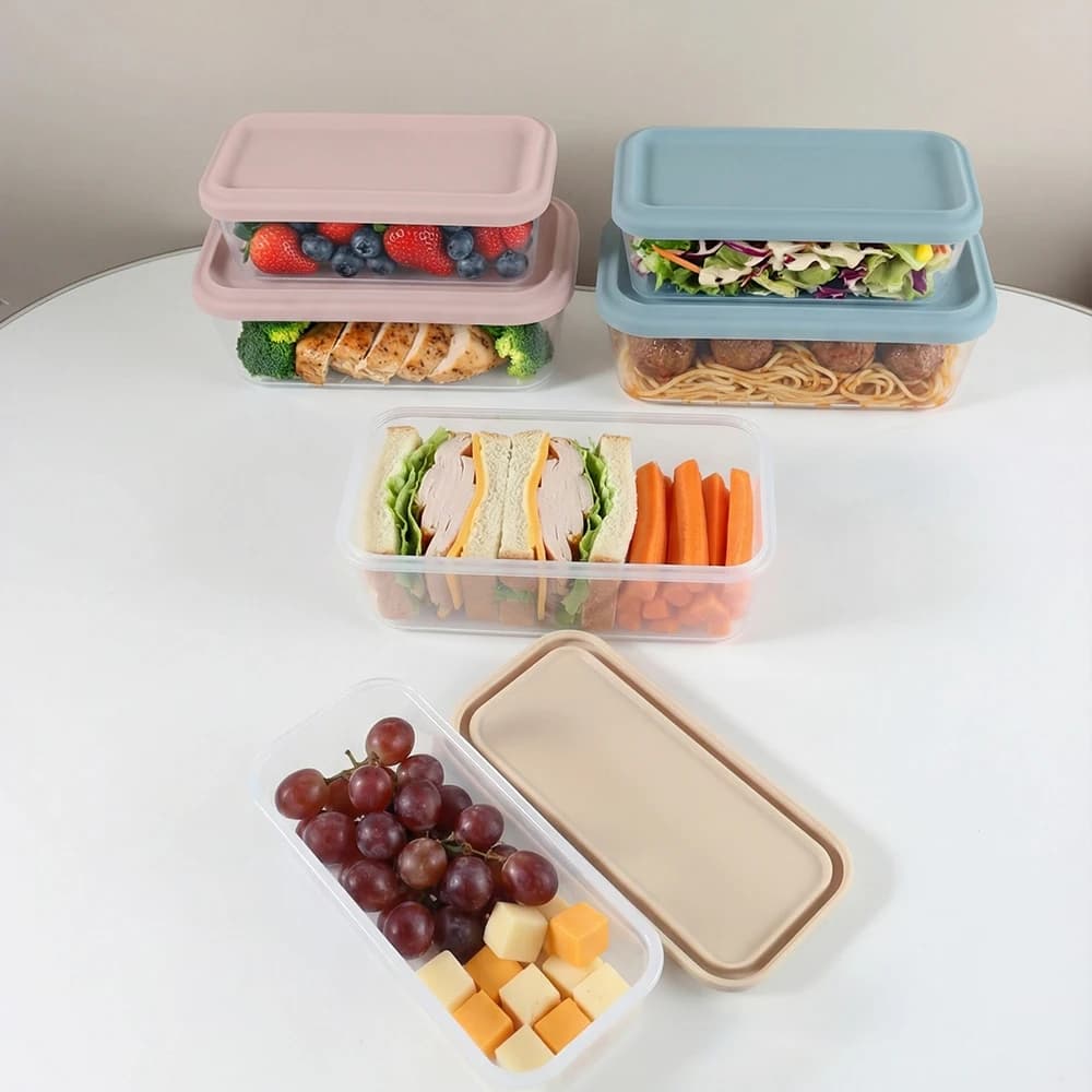 1 contenitore per la preparazione dei pasti in silicone ultra trasparente personalizzato da 500 ml / 900 ml – Bento box infrangibile