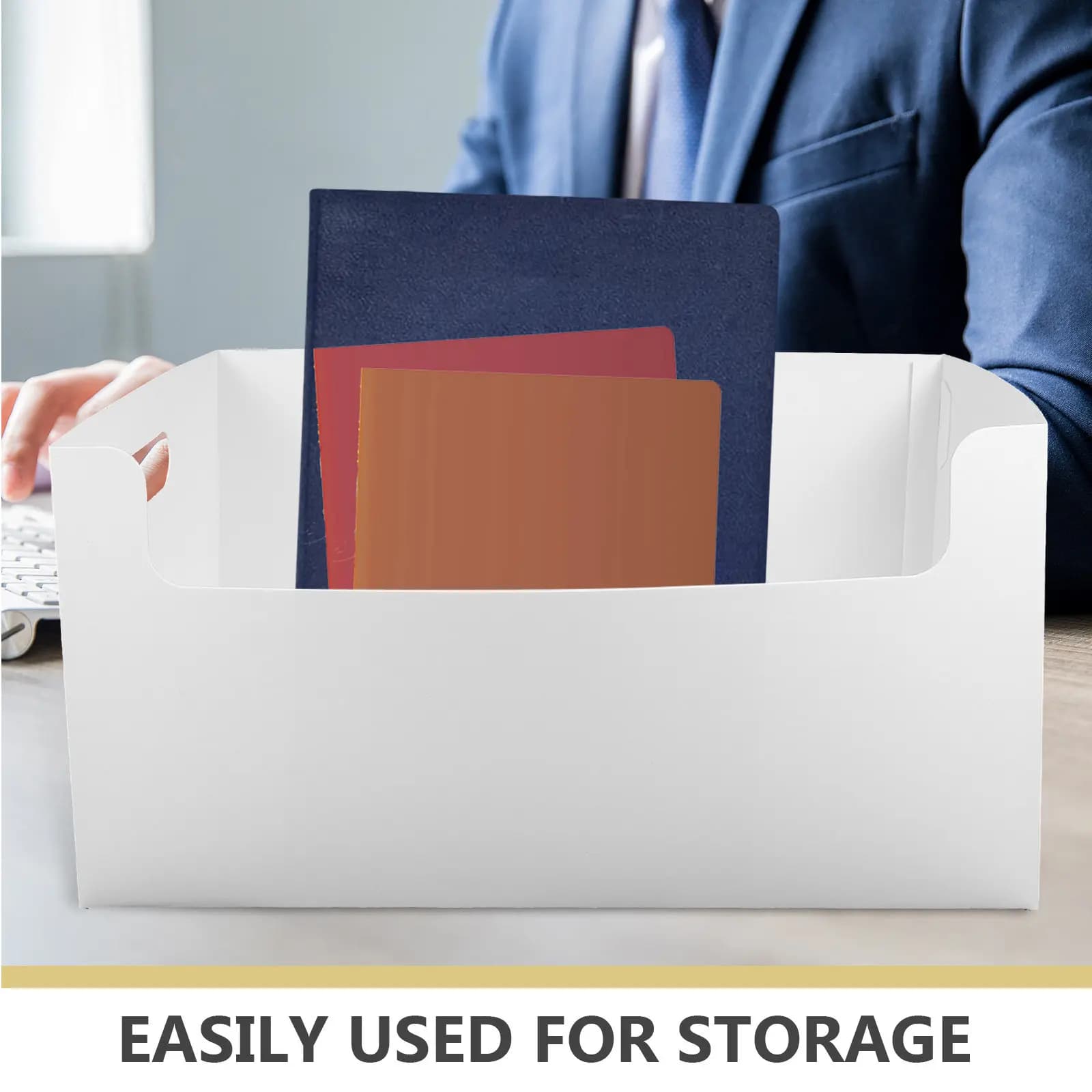 2 pezzi di contenitori per oggetti vari, in materiale ABS, organizer da scrivania, porta riviste, porta documenti, contenitore multiuso per casa e ufficio