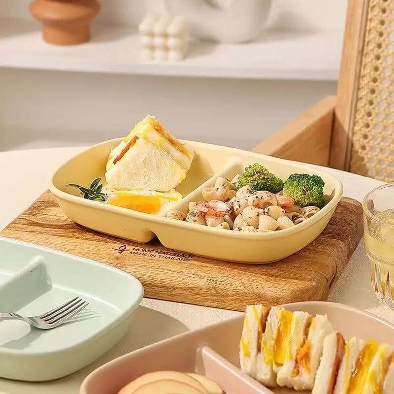 Ceramic grill plate for breakfast with slimming fruit and high-end feeling