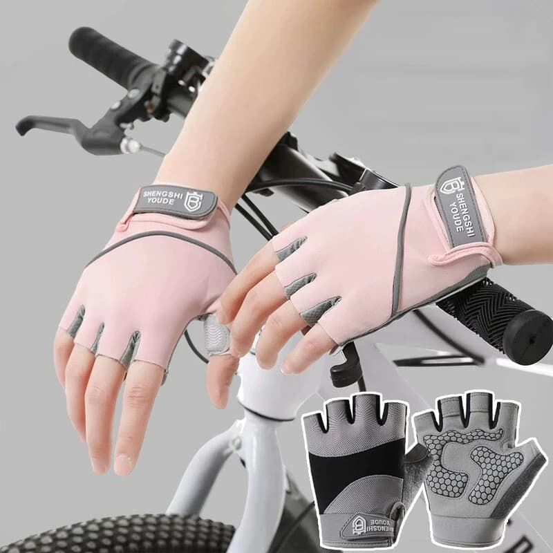Guanti da Ciclismo Traspiranti, Guanti da Palestra per Uomo e Donna, Guanti Senza Dita per Sollevamento Pesi, Allenamento ed Esercizio Fisico