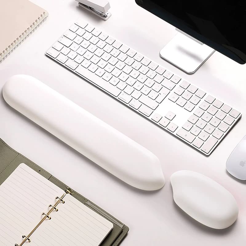 Poggiapolsi Ergonomico in Silicone per Tastiera, Morbido al Tatto, per Ufficio, Uomini e Donne, Cuscino a Forma di Riso per Mouse