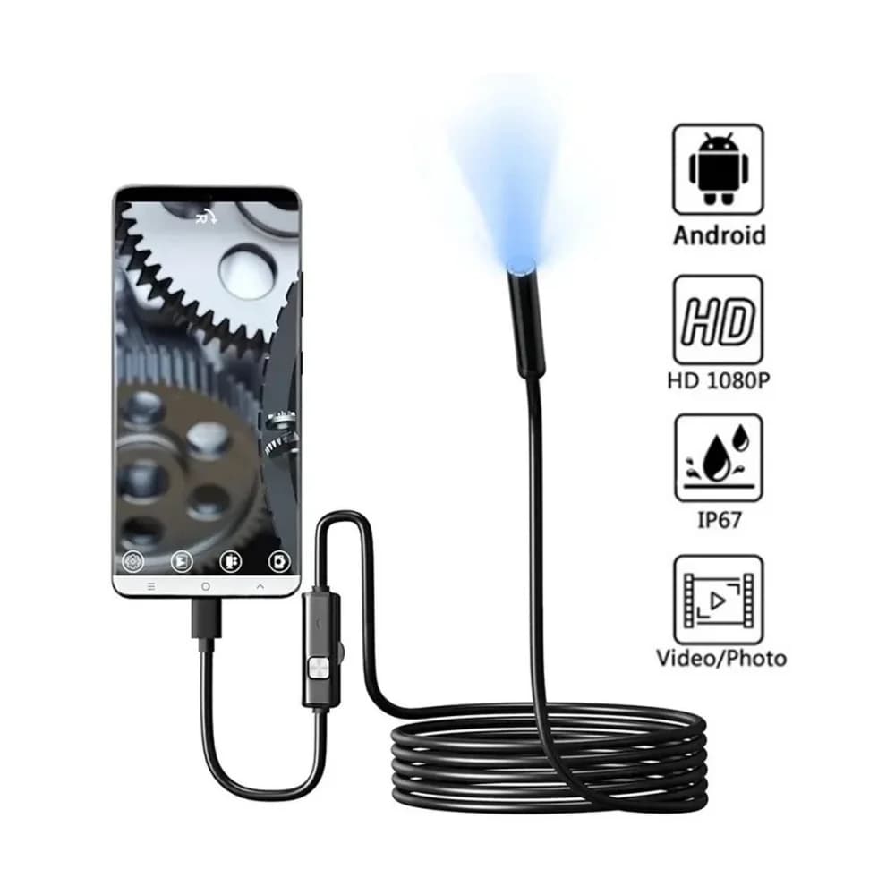 Adjustable Flexible Inspection Periscope With 6 IP67 Waterproof LEDs For 7.0mm Type C Endoscope For Android Phone MacBook PC