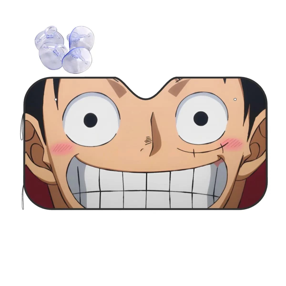 Parasole per Parabrezza One Piece con Occhi di Luffy, 70x130cm, Visiera Parasole in Alluminio Anime per Auto