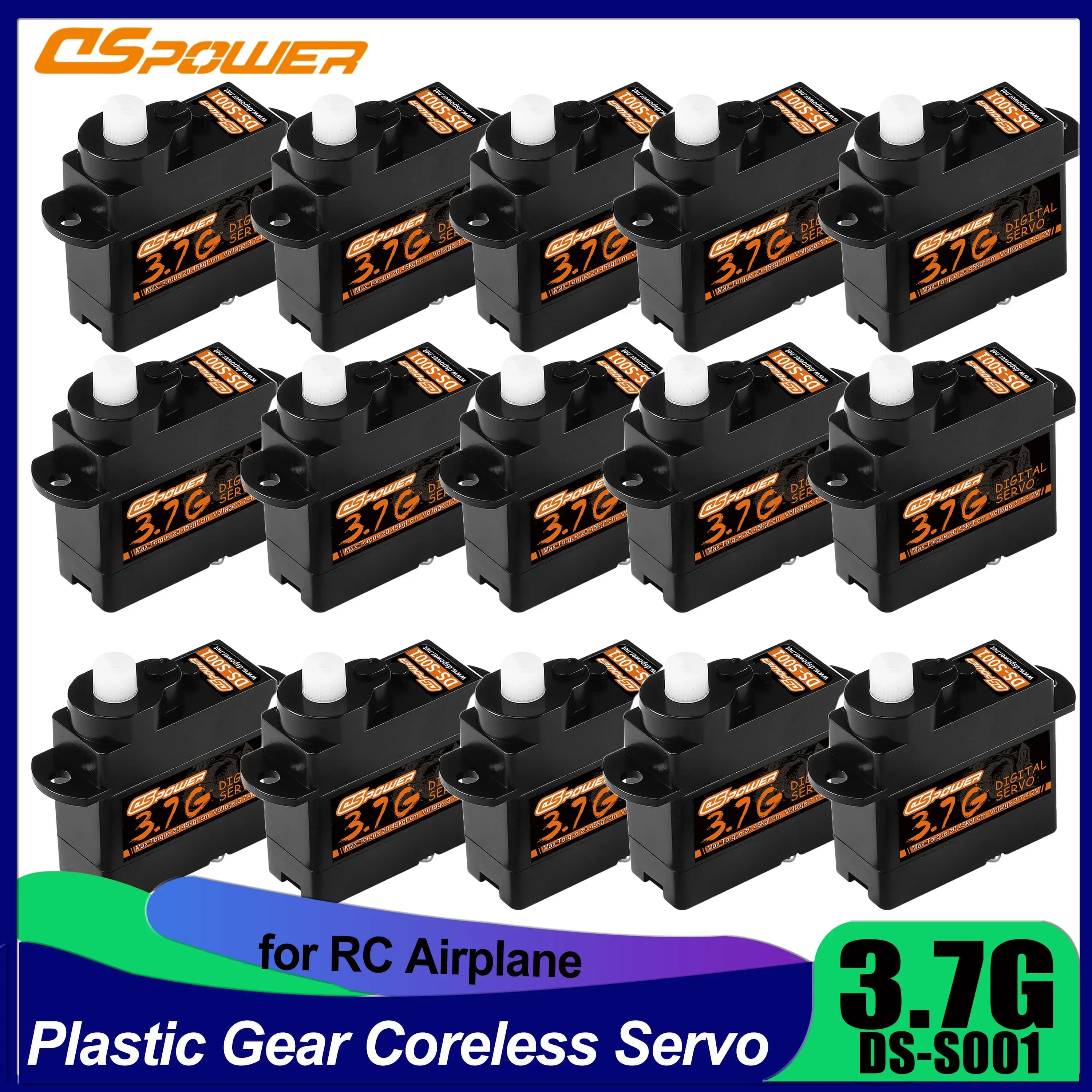 1/5/10/20 pz DSpower 3.7g Servo digitale Micro Mini Coreless JR/JST spina per RC auto aeroplani barca Fixwing elicottero accessori
