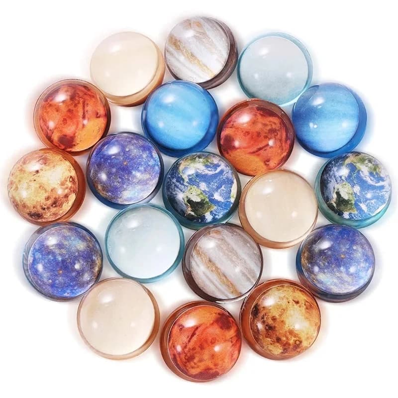 6PCS Palline rimbalzanti in gomma 30MM Balle Rebondissante Spazio Sistema solare Pianeta Tema Bomboniere Premi Riempimento sacchetto regalo di compleanno