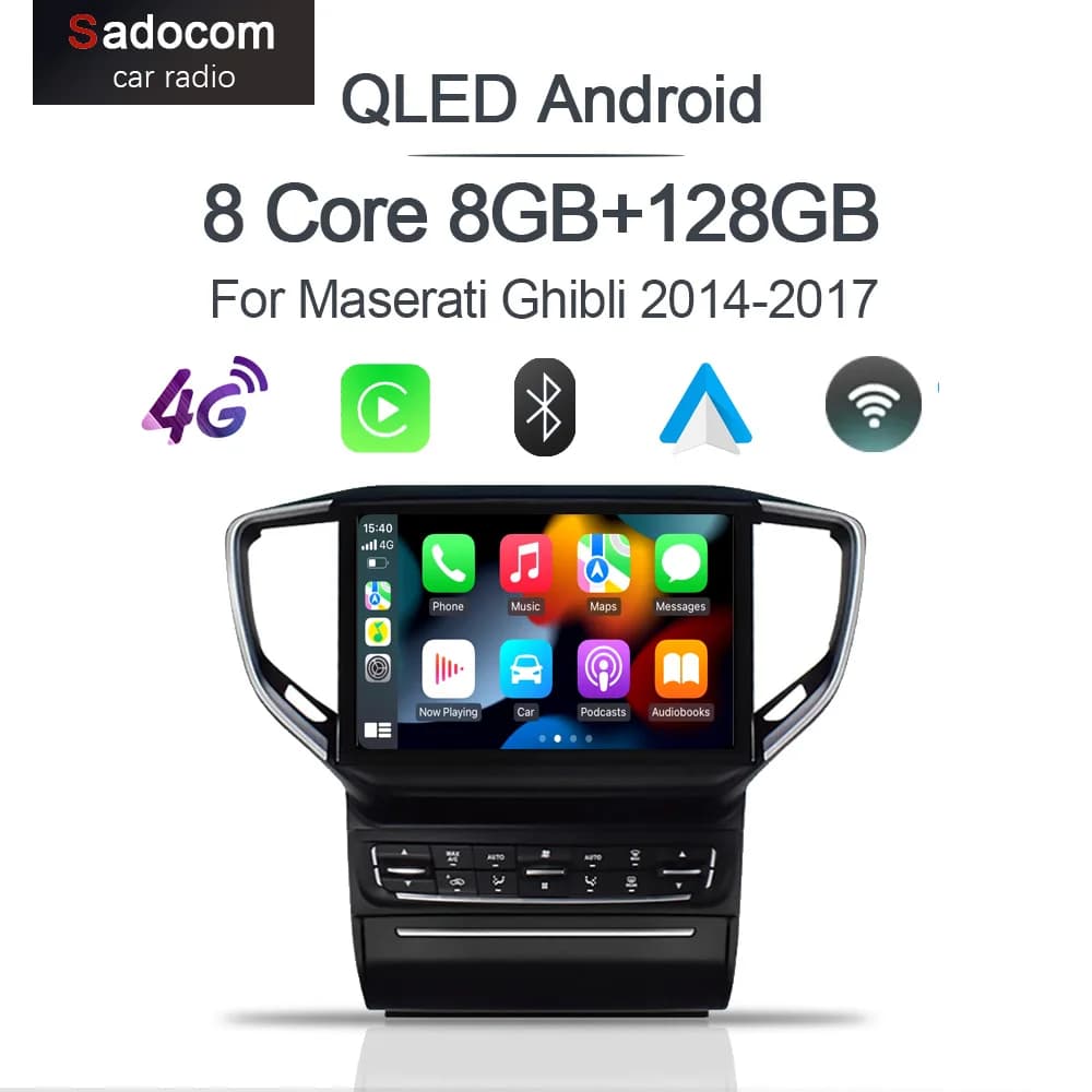 10.1 "Android 12 CarPlay Autoradio Per Maserati Ghibli 2014-2017 Navigazione GPS 4G WiFi Bluetooth DSP RDS Lettore Multimediale Per Auto