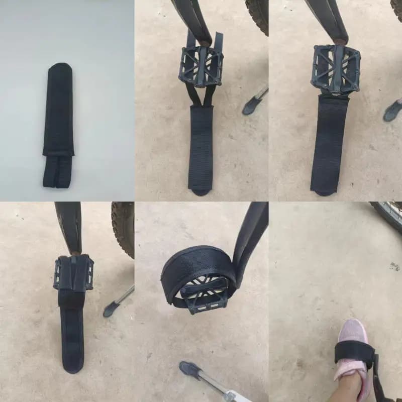 1/2 pezzi pedali per bicicletta da esterno cinturino per legare il piede accessori per ciclismo realizzati in nylon + cinturino in velcro copertura per legare il piede