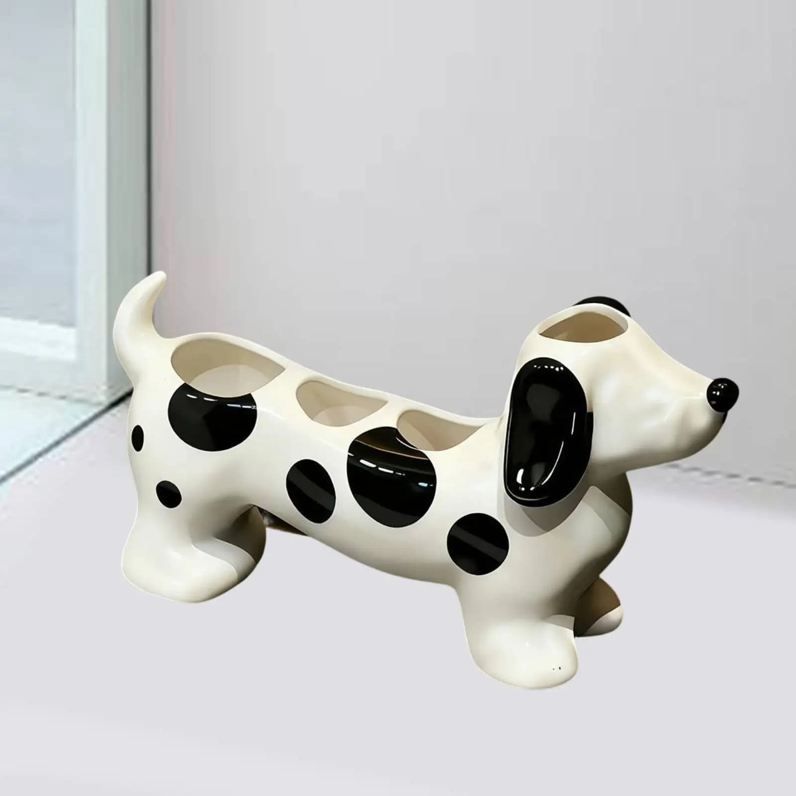 Ceramic Toothbrush Holder Cute Dog Bathroom Organizer Countertop Tooth Holder Storage for Dorm Restroom