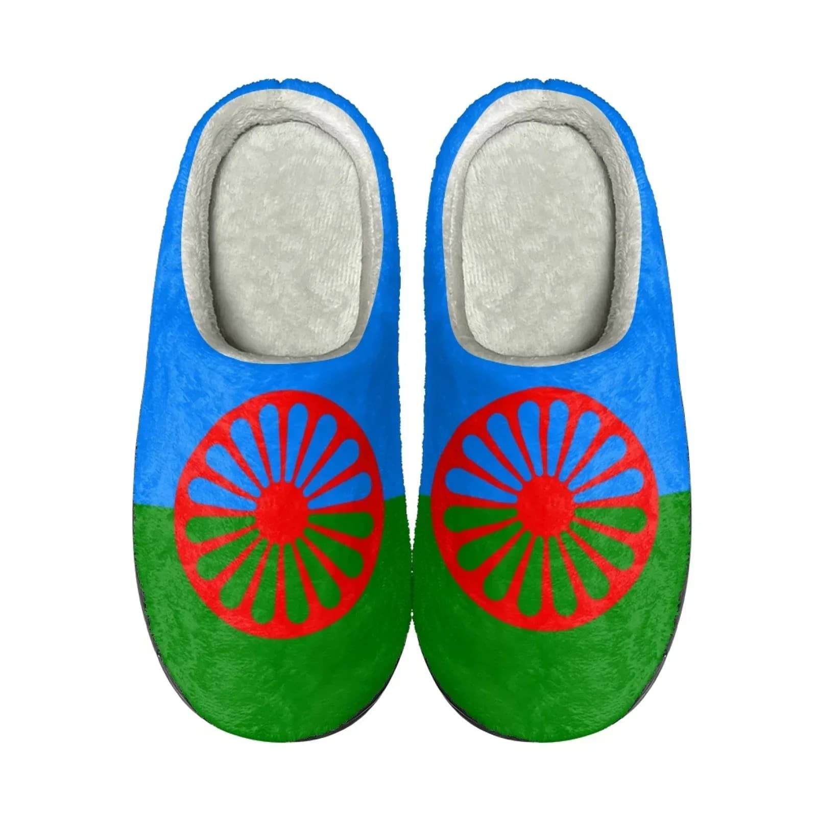 Romany Roma Travellers Flag Half Shoes per donna, mules, pantofole da interno, pantofole calde in cotone, mule maschili, ciabatte in flanella per uomo