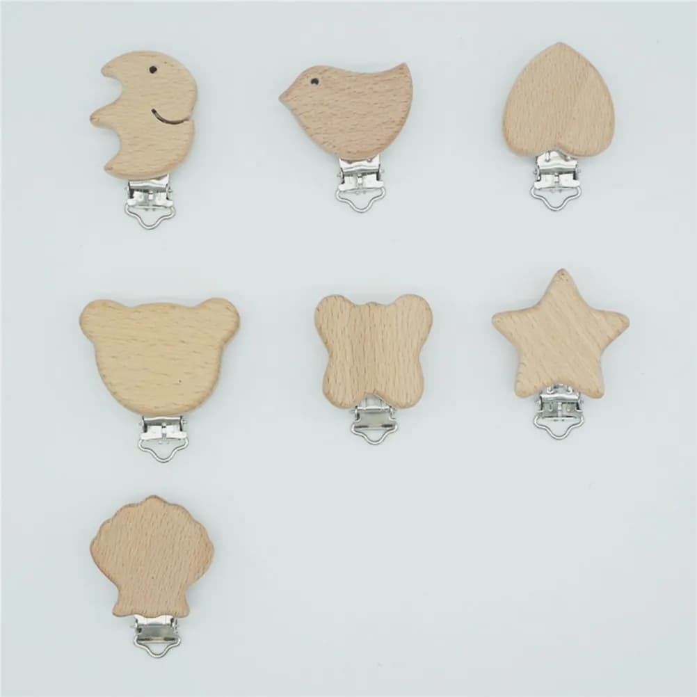 Set di 17 Accessori per Ciuccio: Clip per Ciuccio con Design Elefante, Uccello, Cuore, Orso, Sicuri per Neonati