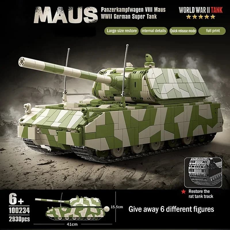 Tipo di Mouse militare della seconda guerra mondiale carro armato pesante collezione di giocattoli modello bambini per regali di natale e compleanno