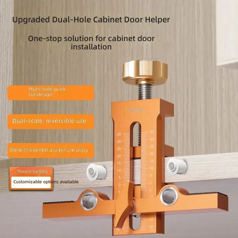Aluminum Alloy Cabinet Door Installation Aid with Double Rebound Device Punching Positioner Multifunctional Efficient Tool