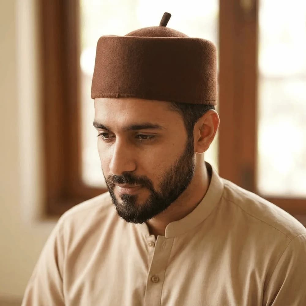 Wedding Traditional Ethnic Prayer Caps Fashion Cotton Felt Eid Prayer Hats Elegant Cultural Beret Hat Formal Evening Party