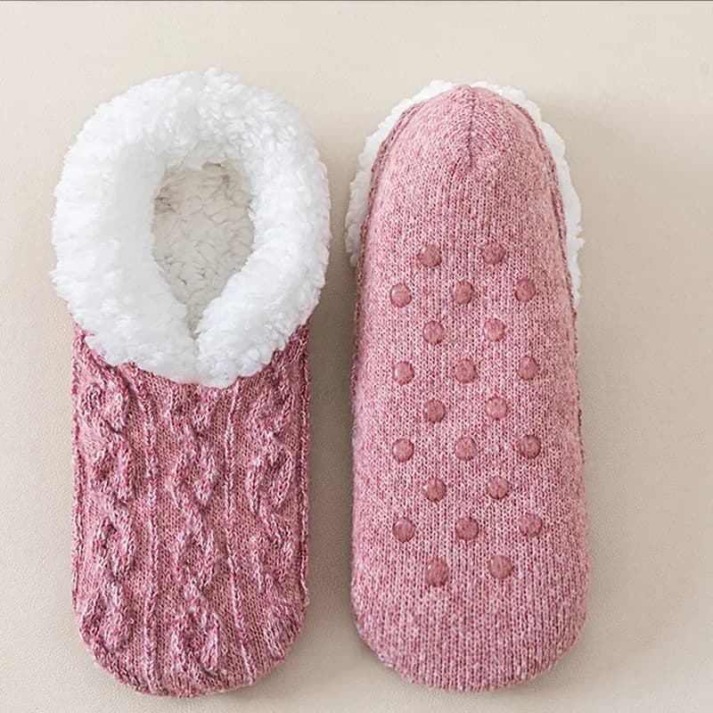 Per le donne Calzini da notte caldi ispessiti Adesivo antiscivolo Footw Nuovi calzini da pavimento in pile Sherpa scaldamuscoli autunnali e invernali