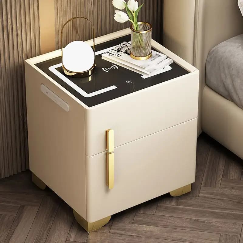 PYH Smart bedside table, safe, multi-functional solid wood combination lock, integrated bedroom, small bedside table