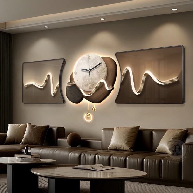 Orologi da parete di lusso a pendolo Display illuminato nordico unico Orologio estetico Arte Design moderno Decorazione della stanza Reloj Pared