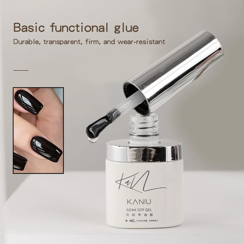 Kaniu 6ML Resina Funzionale Base per Unghie con Base Coat e Top Coat per Creazioni Nail Art Fai da Te
