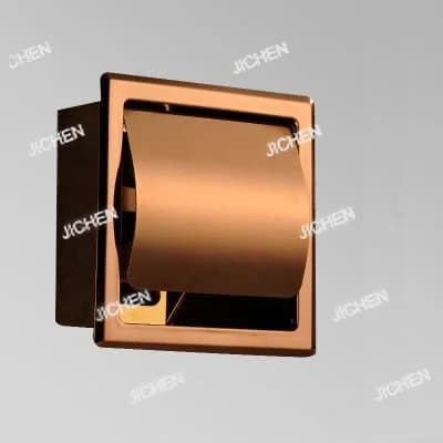 Porta carta igienica da incasso in acciaio inossidabile 304 da 1 pezzo, oro rosa, nero opaco lucido
