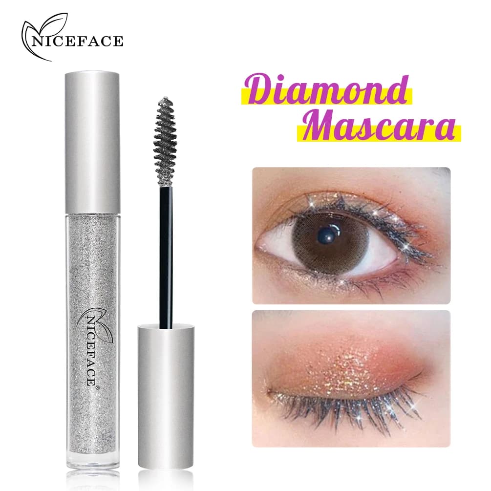 Mascara glitter diamond Mascara hard curling Extension Thick Mascara glossy Mascara shiny waterproof quick drying Make-up for eyelashes Beauty