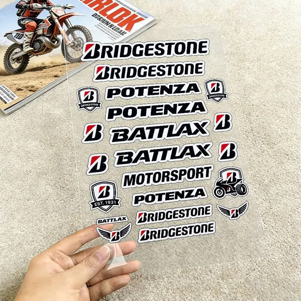 For Bridgestone Reflective Motorcycle Stickers Waterproof Vinyl Decals For Motorbike Helmet Fuel Tank Bike